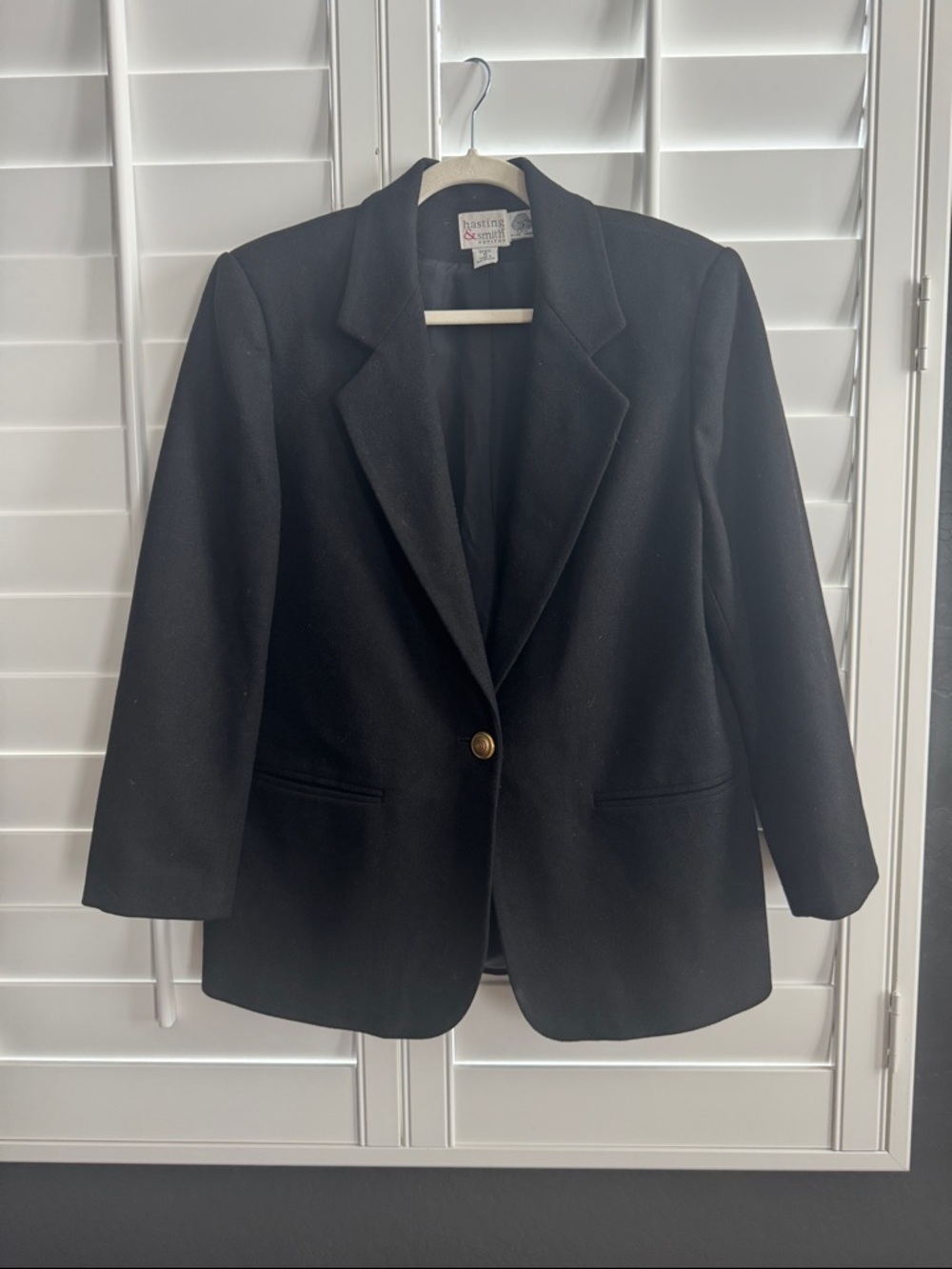 Hasting & Smith 100% Black Wool Blazer